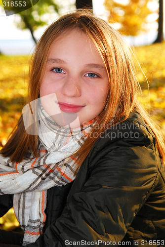 Image of Girl in a fall park