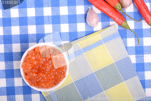Image of red caviar and red pepper