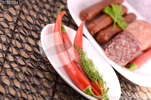 Image of salami and red pepper