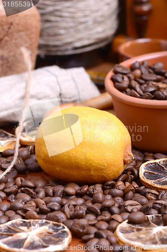 Image of coffee beans and aroma spice