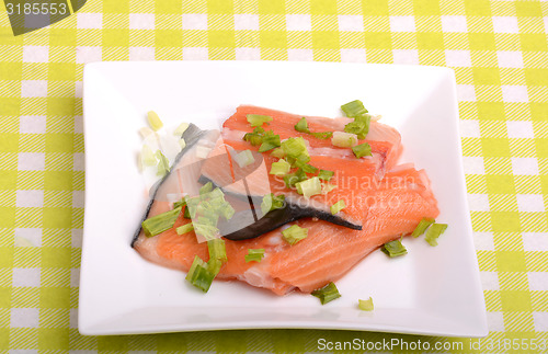 Image of Slice of red fish salmon