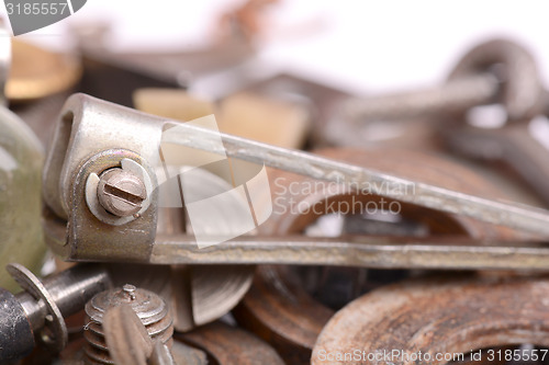 Image of Different screws and other parts, close up