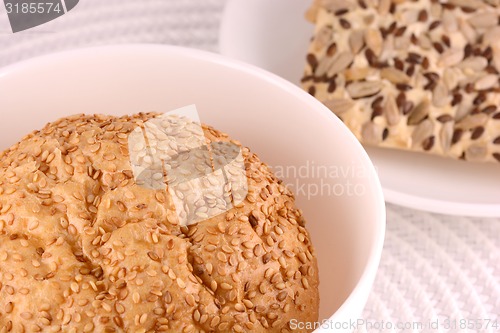Image of sweet cake on white plate