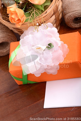 Image of gift box with flowers