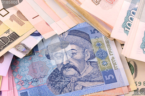 Image of european money, ukrainian money