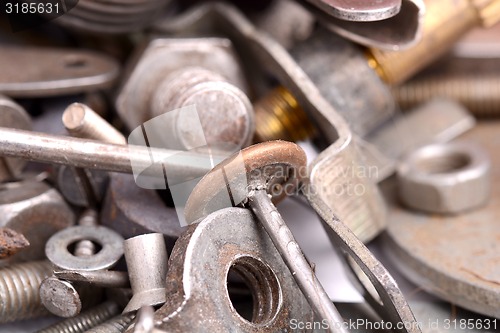 Image of Different screws and other parts, close up