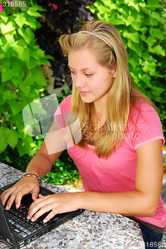 Image of Girl with computer