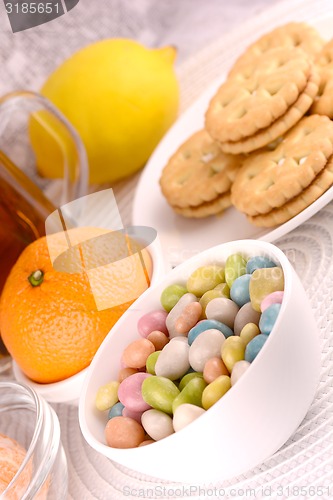 Image of candies and fruits