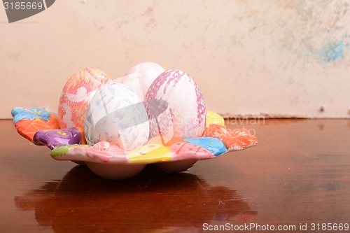 Image of Easter background with eggs
