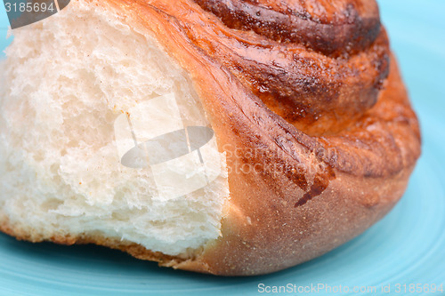 Image of close up, a slice of traditional bread