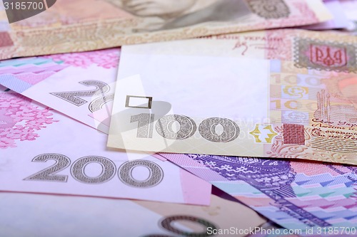 Image of european money, ukrainian hryvnia