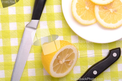 Image of juicy ripe lemons close up
