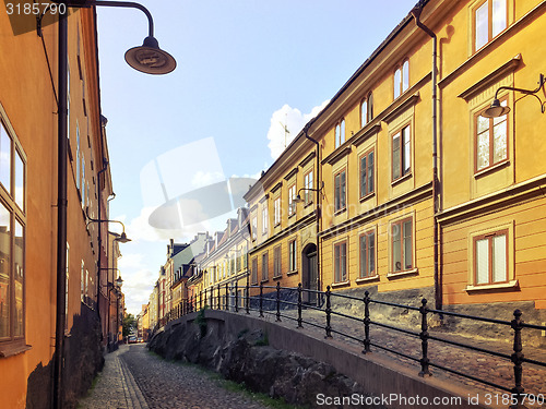 Image of Picturesque cobblestone street in Stockholm