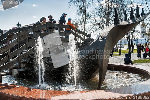 Image of Wonderful yudo Fish whale fountain in Tobolsk