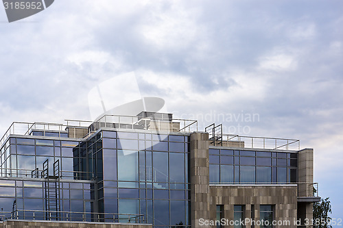 Image of Glassy top of city high building