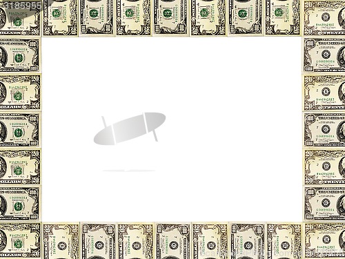 Image of Frame from the dollars isolated on the white