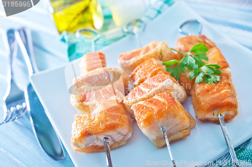 Image of salmon kebab