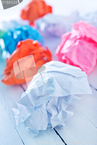 Image of crumpled up paper wads