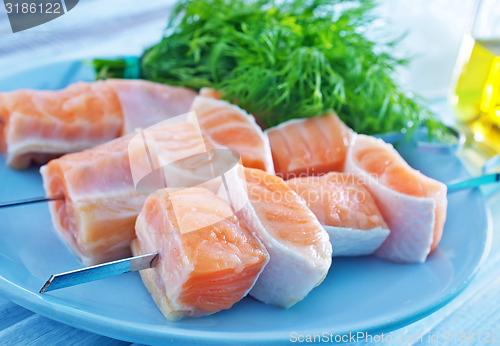 Image of salmon kebab