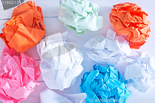 Image of crumpled up paper wads