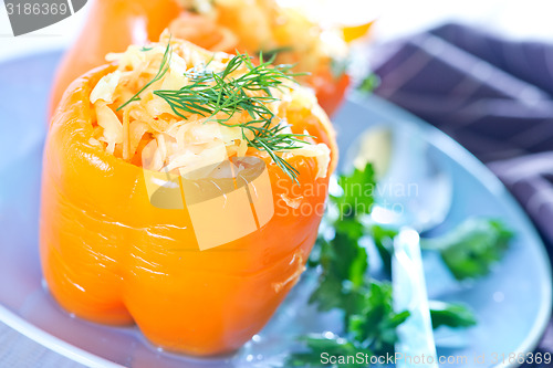 Image of pepper stuffed with cabbage