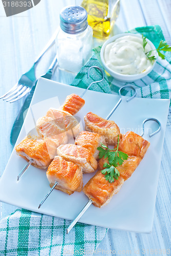 Image of salmon kebab