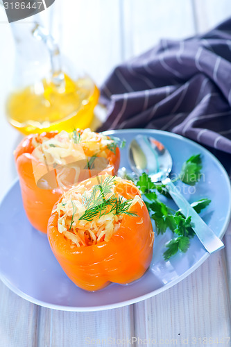 Image of pepper stuffed with cabbage