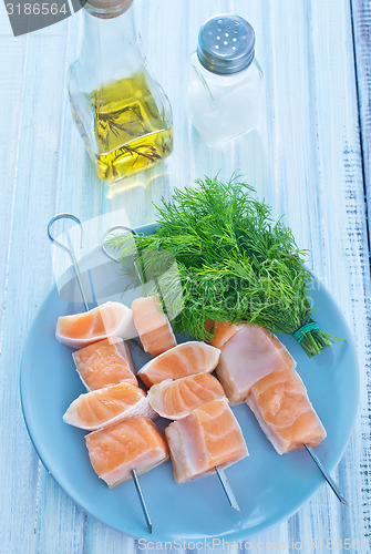 Image of salmon kebab