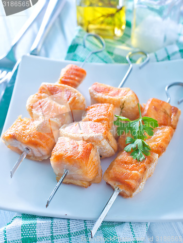 Image of salmon kebab