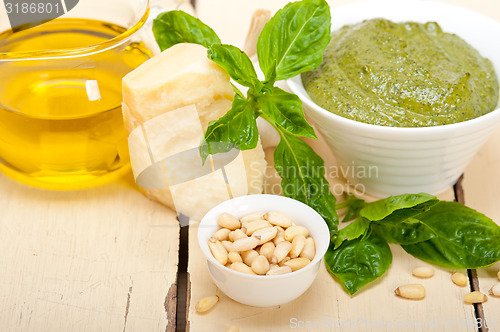 Image of Italian basil pesto sauce ingredients