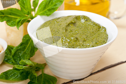 Image of Italian basil pesto sauce ingredients