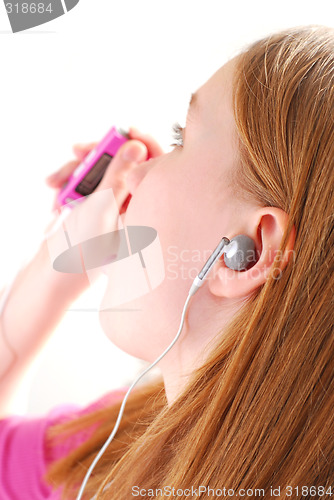 Image of Girl listen music