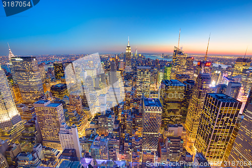 Image of New York City Manhattan downtown skyline.