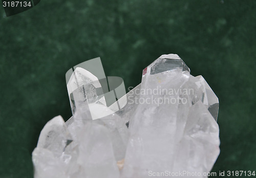 Image of Rock crystal on green