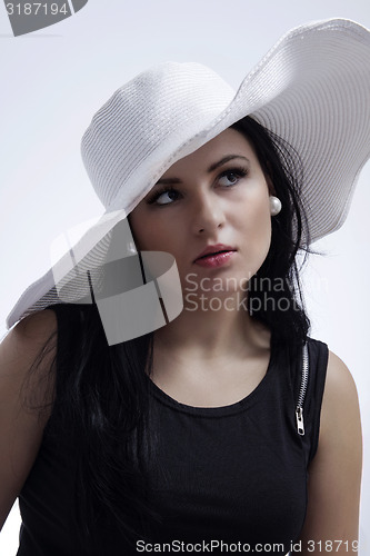 Image of Young long-haired black-haired woman