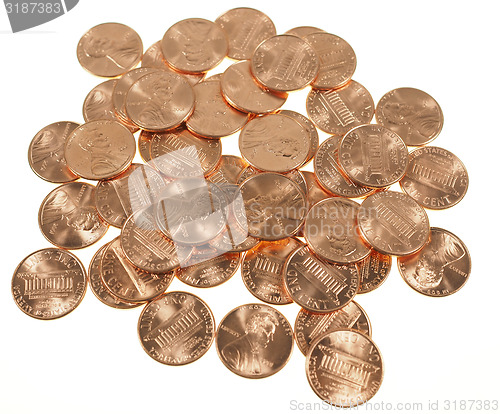 Image of Dollar coins 1 cent wheat penny cent