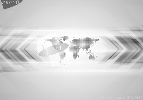 Image of Hi-tech background with arrows and map
