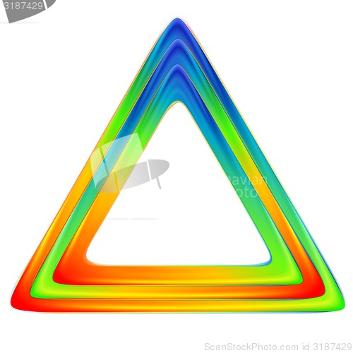 Image of Bright triangle logo. Rainbow colors