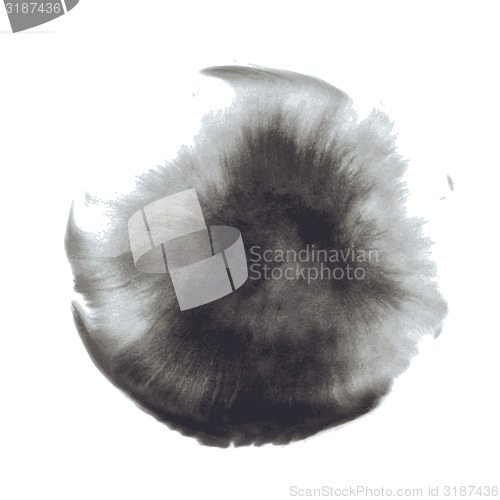 Image of Black abstract watercolor circle design