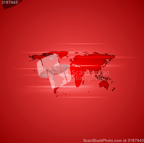 Image of Red glowing background with world map