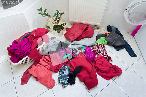 Image of dirty clothes ready for the wash