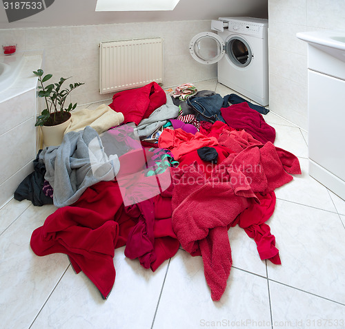 Image of dirty clothes ready for the wash