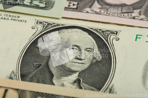 Image of Macro of George Washington on USA dollar banknote