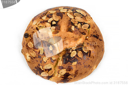 Image of Typical homemade czech Easter Cake With Almonds on white