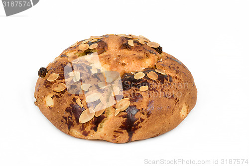 Image of Typical homemade czech Easter Cake With Almonds on white
