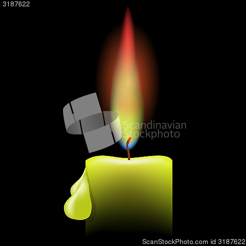 Image of Burning Single Candle