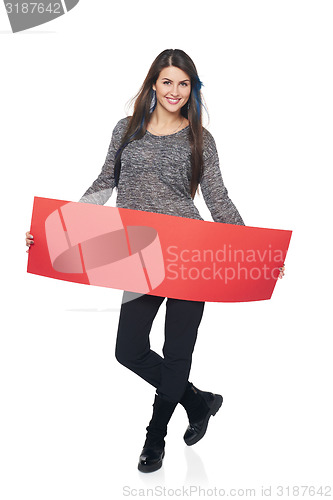 Image of Woman with banner