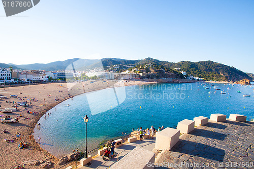 Image of evening view of the bay Badia de Tossa and Gran Platja beach