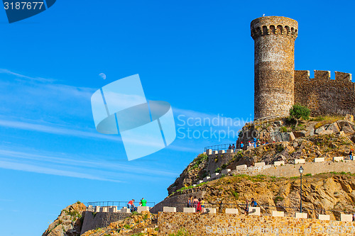 Image of Watchtower of the medieval fortress Vila Vella, Tossa de Mar, Sp