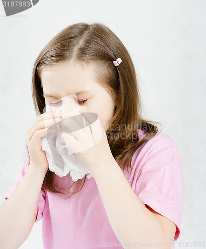 Image of Girl with a handkerchief. childhood disease